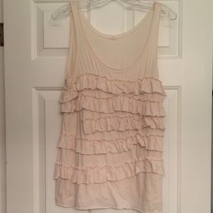J.Crew ruffled tank Ivory 8 10 12